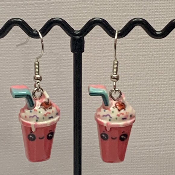Milk Shake Earring, Shake Earring, Funny Food Earring, Gift Idea, Drink Earring - Picture 6 of 7
